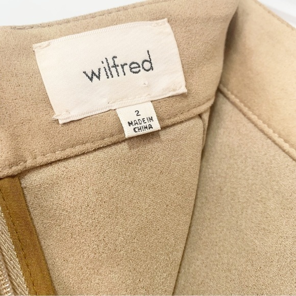ARITZIA Wilfred Faux Suede Midi Pencil Slit Tan/Camel Skirt Size 2 - Picture 3 of 13